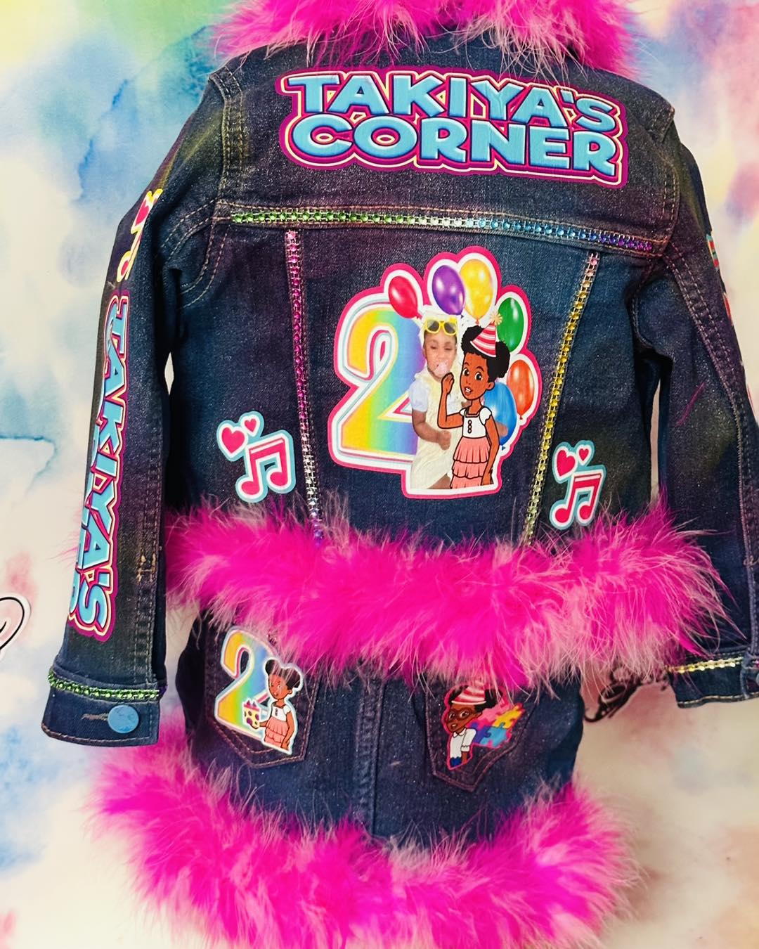 Custom Denim Skirt & Jacket Set - Girls