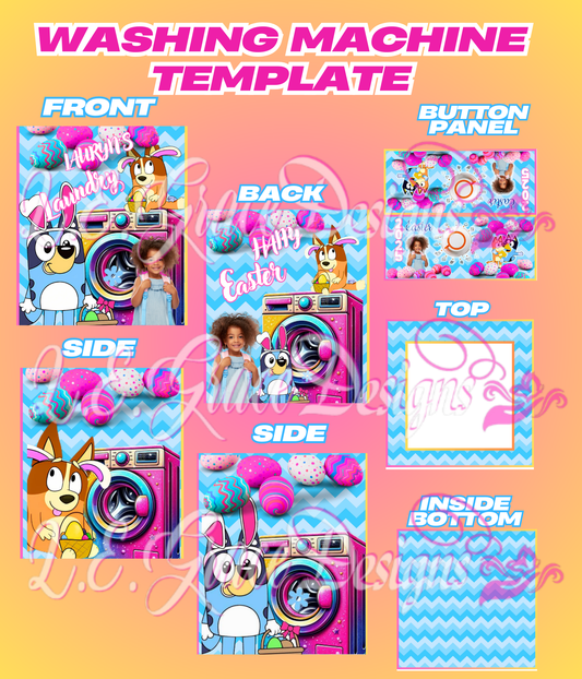 Bluey Washing Machine template in Canva