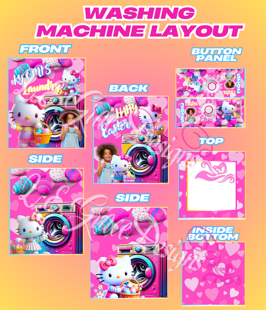 Hello Kitty Washing Machine template in Canva