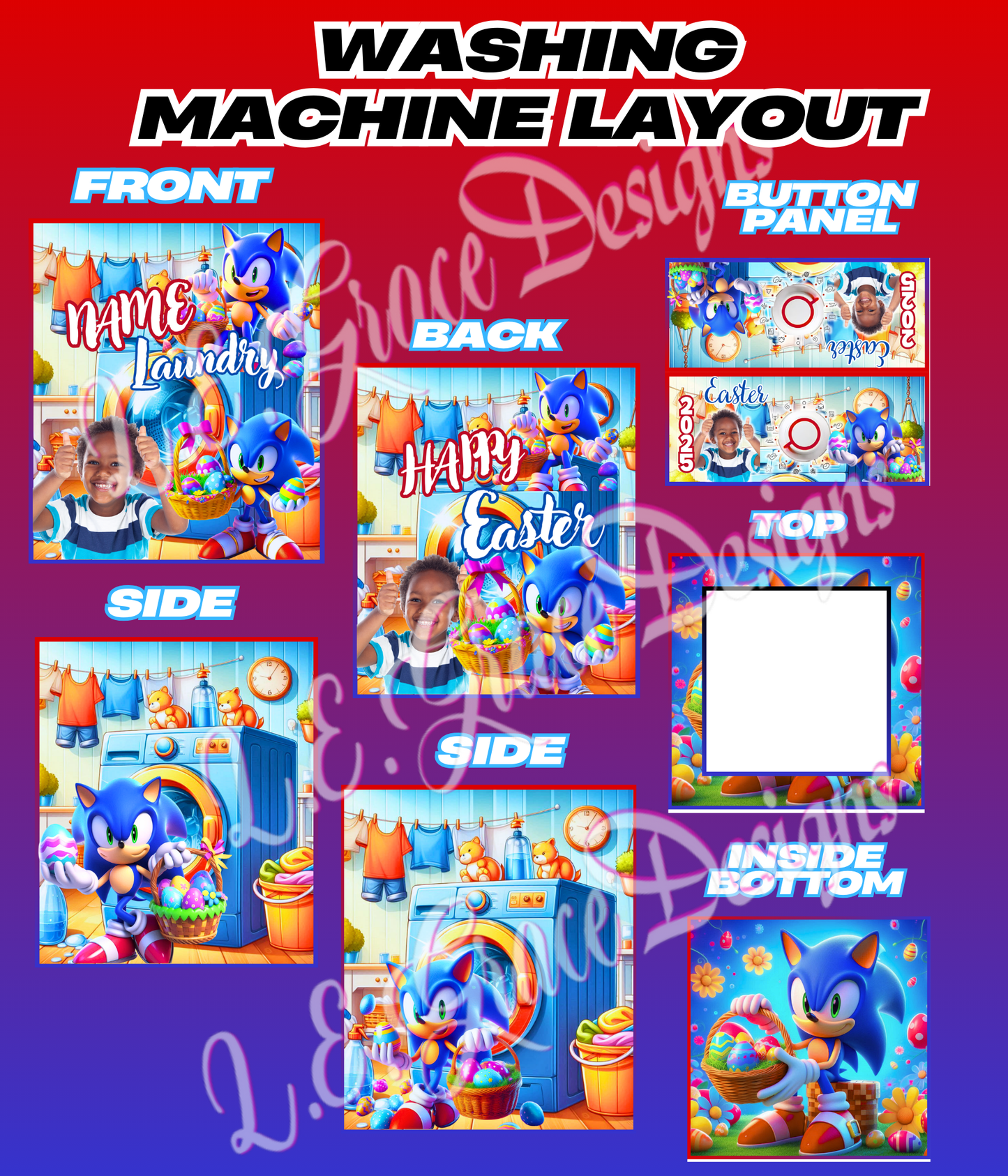 Sonic Washing Machine template in Canva