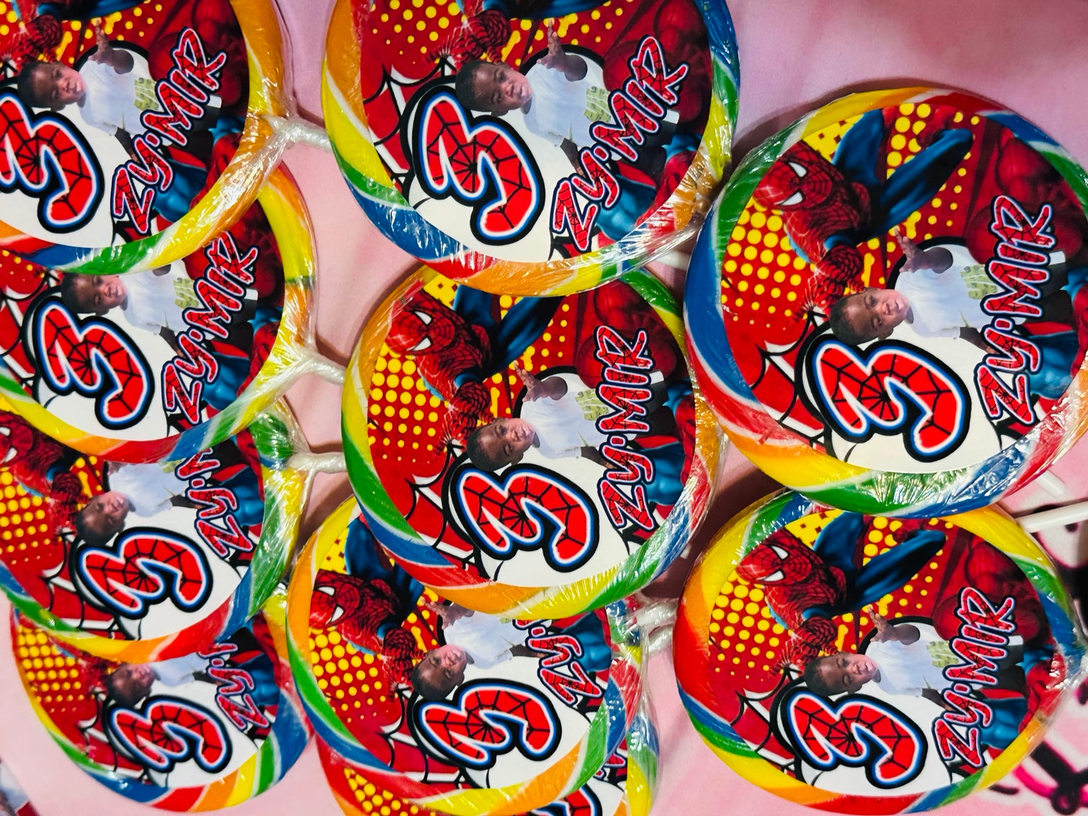Personalized party favor lollipops by L.E. Grace Designs