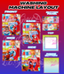spiderman  with windows Washing Machine template in Canva